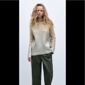 NWT ZARA Metallic Knit Sweater